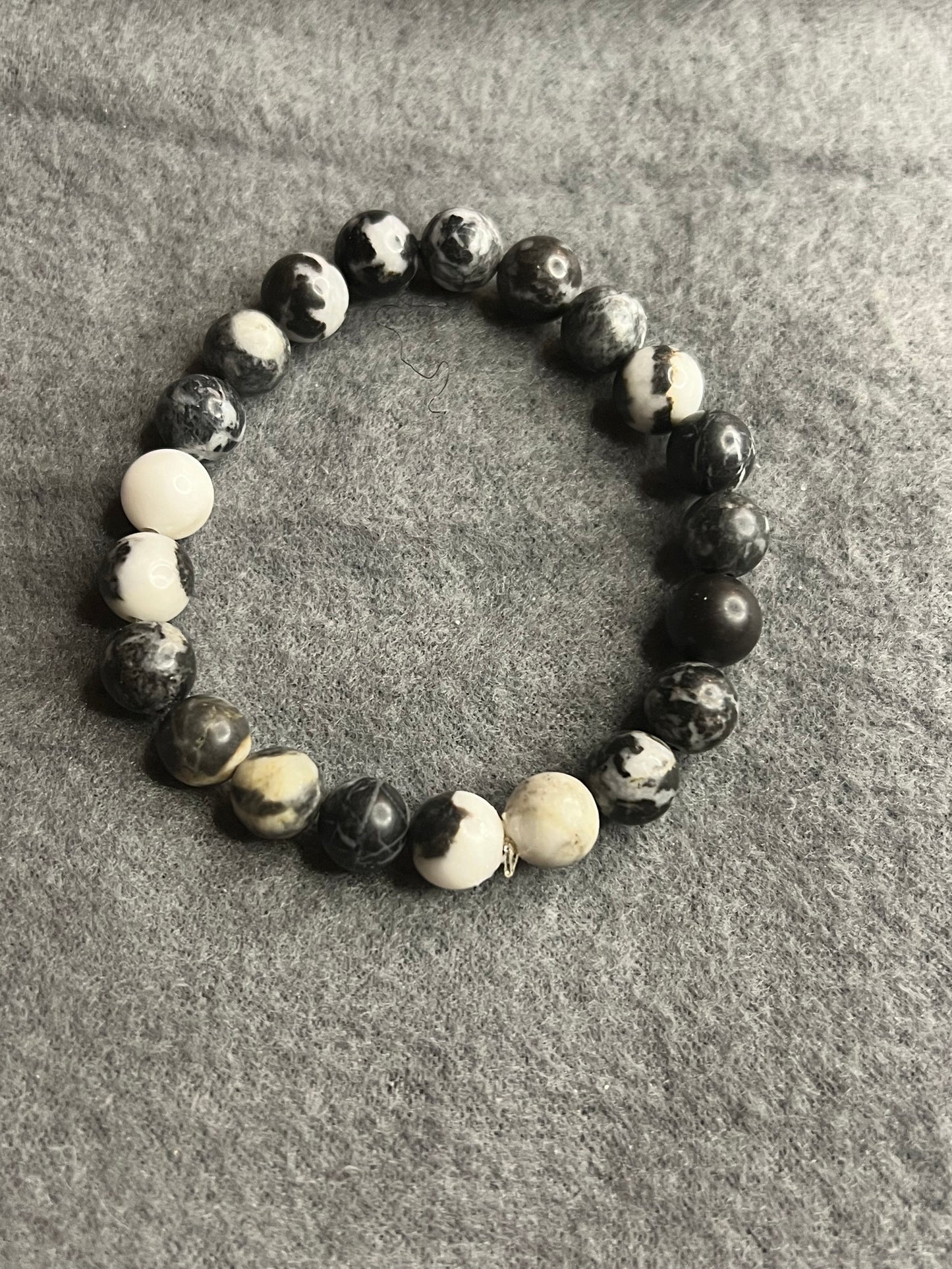 Zebra semi-precious stone bracelet