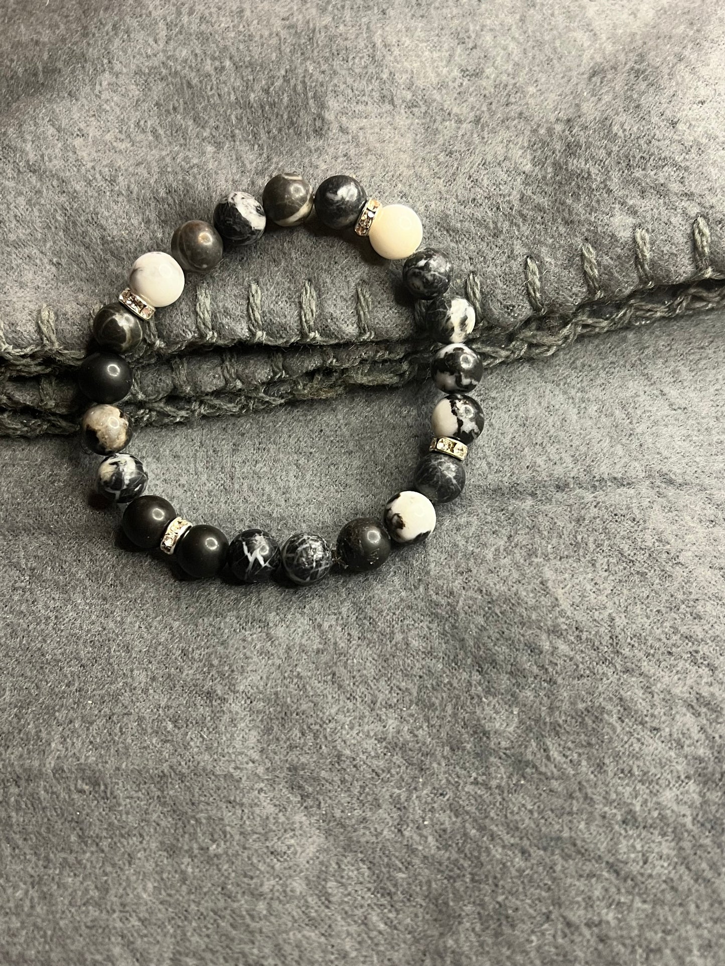 Zebra semi-precious stone bracelet