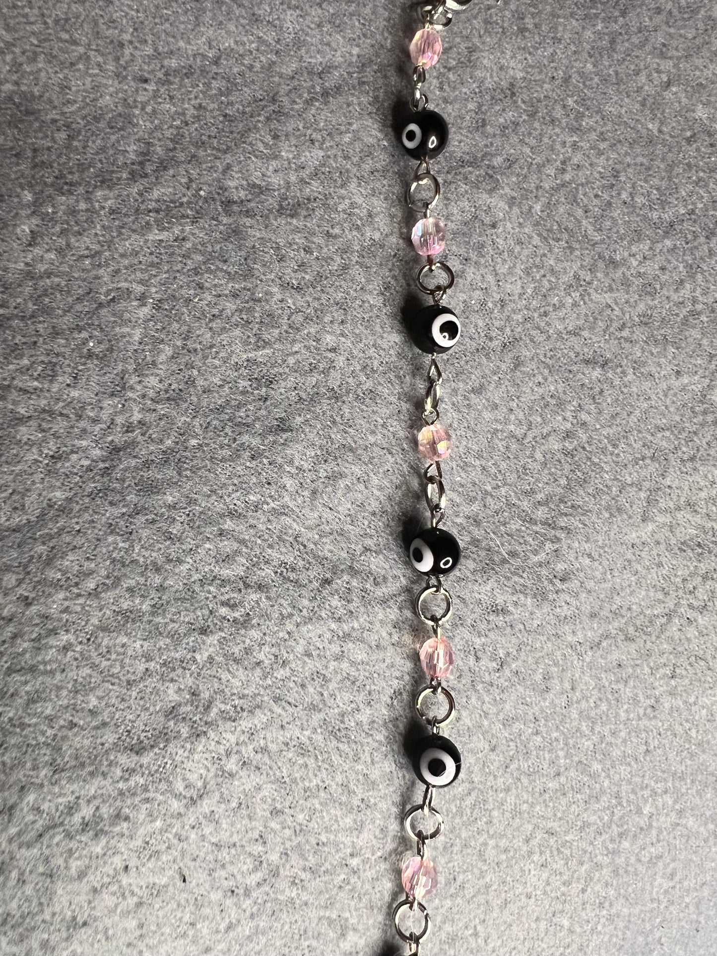 Black/Pink Evil Eye Cluster Bracelet