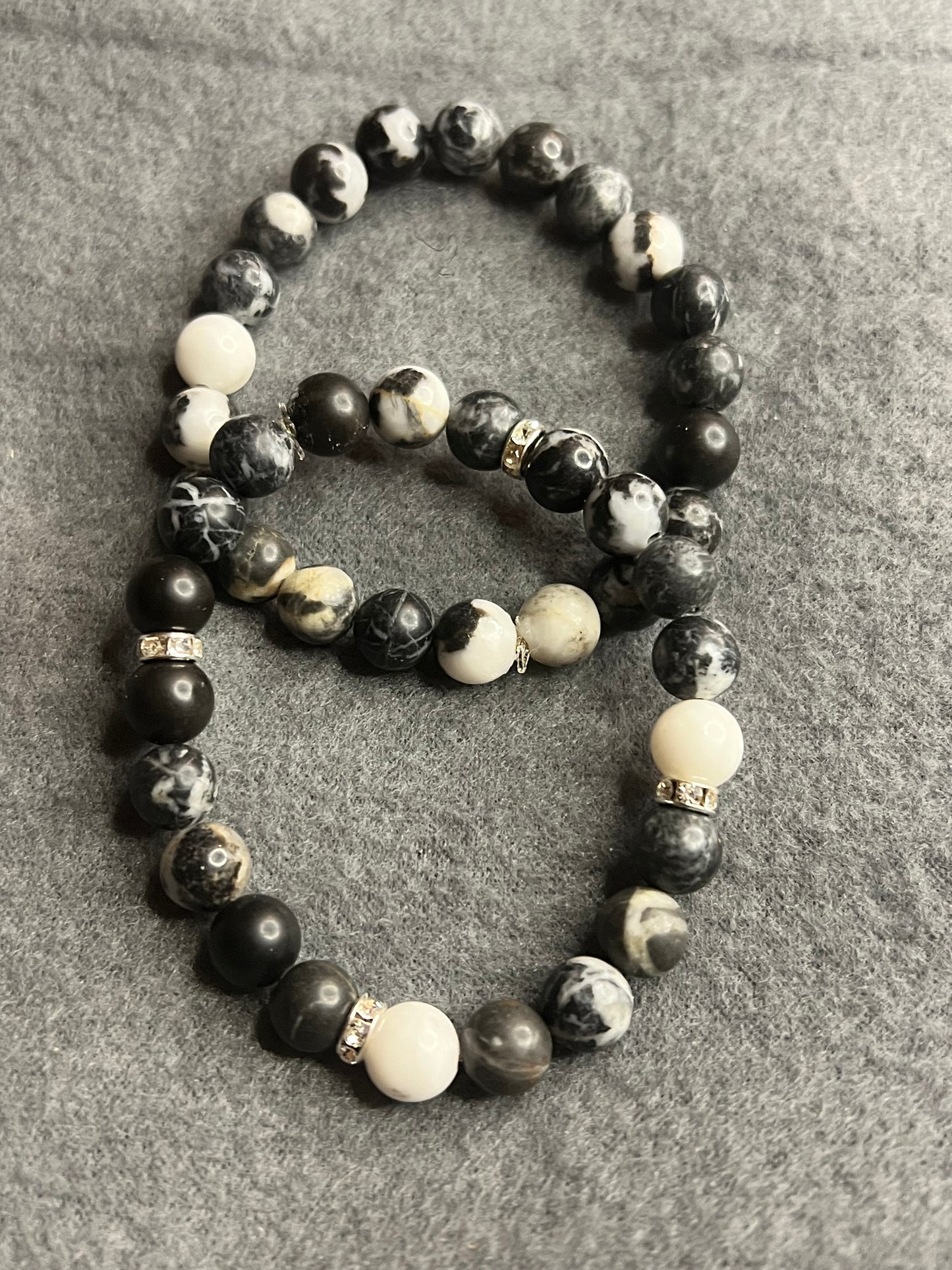 Zebra semi-precious stone bracelet