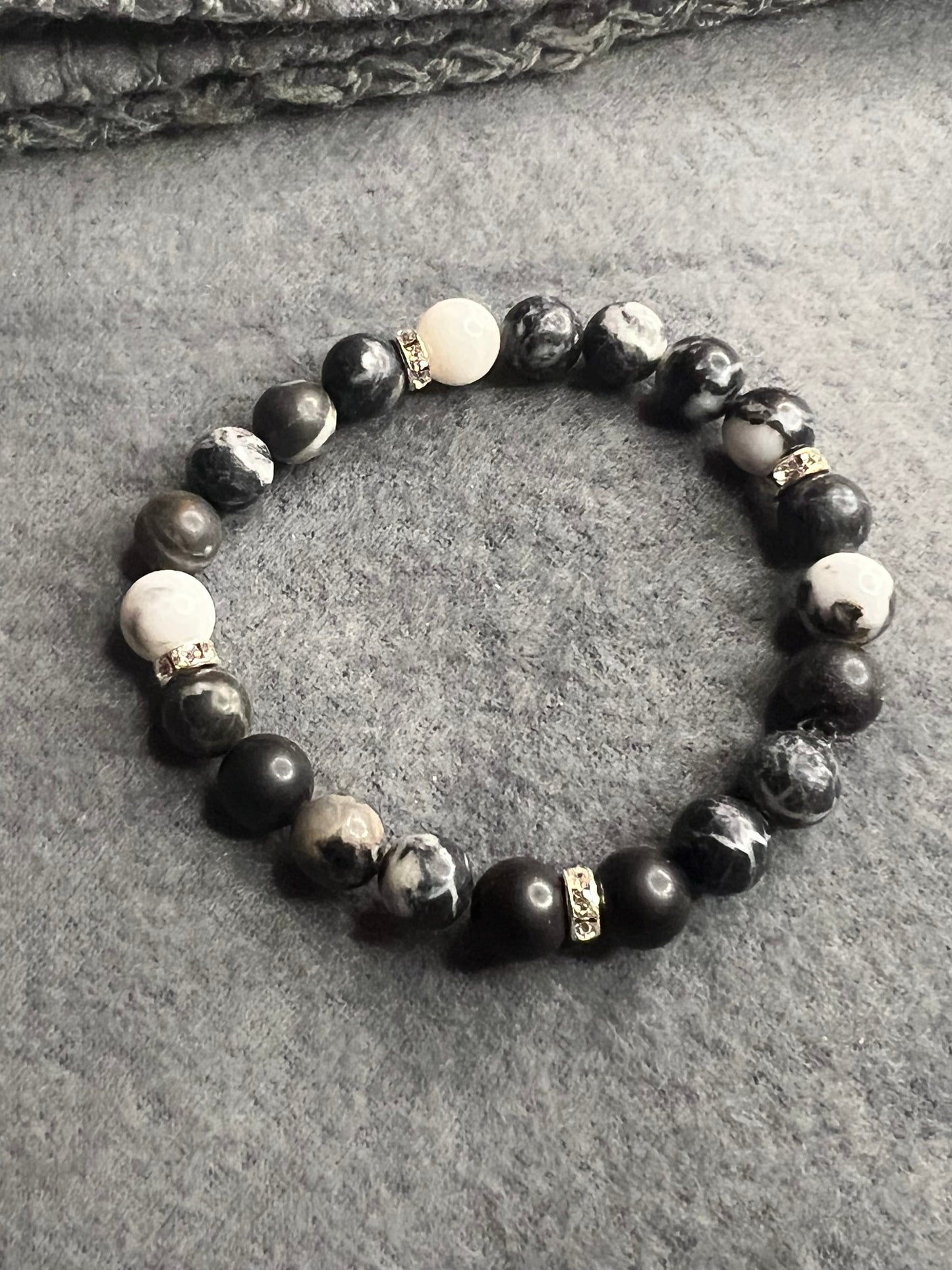 Zebra semi-precious stone bracelet