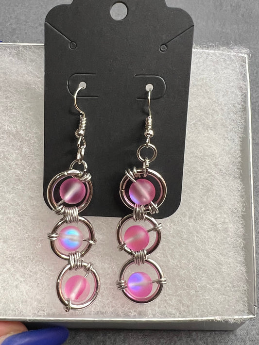 Pink Aurora earrings